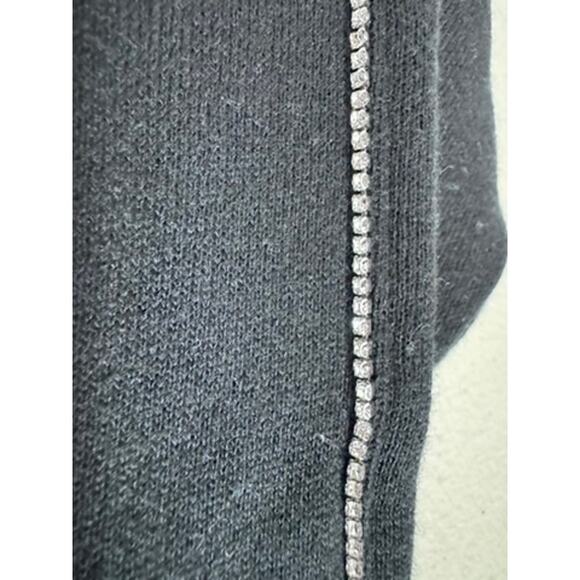 "VICTORIAS SECRET" Cropped Black Sweatshirt,3/4 Zipper,Bling down sleeves,Sexy - Picture 7 of 14